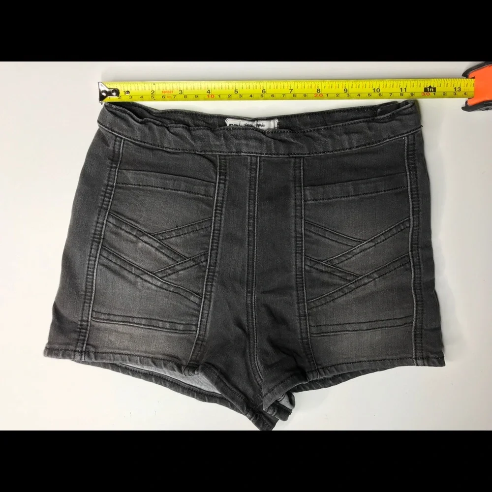 Free People 24 factory faded black shorts side zipper